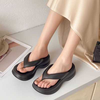 防滑夏季纯色外穿人字拖鞋网红