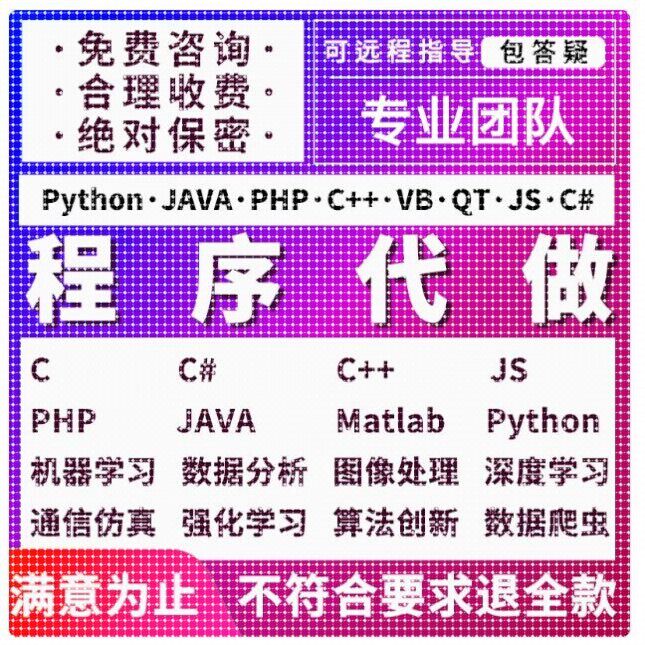 信号处理通信仿真matlab代编程序代做python代码编写深度学习图像
