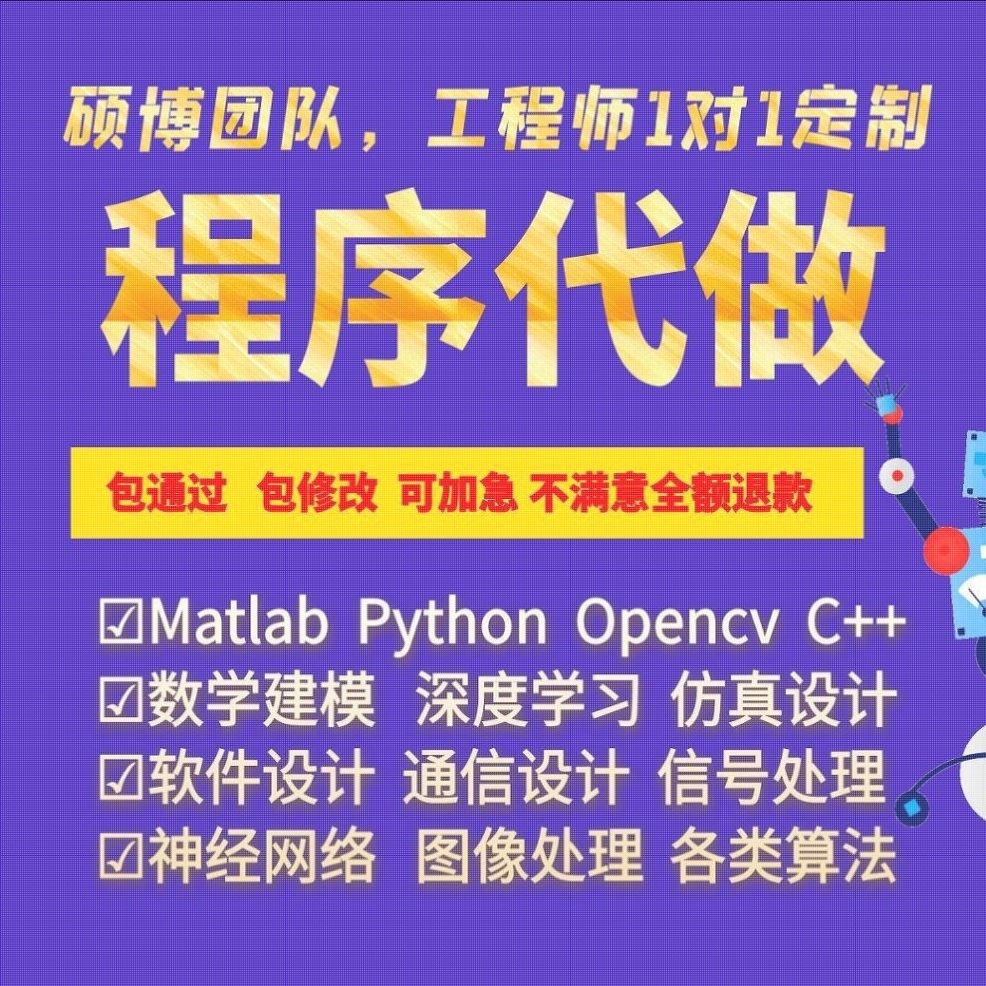 Matlab代编程序python深度机器学习神经网络图像处理通信彷真算法