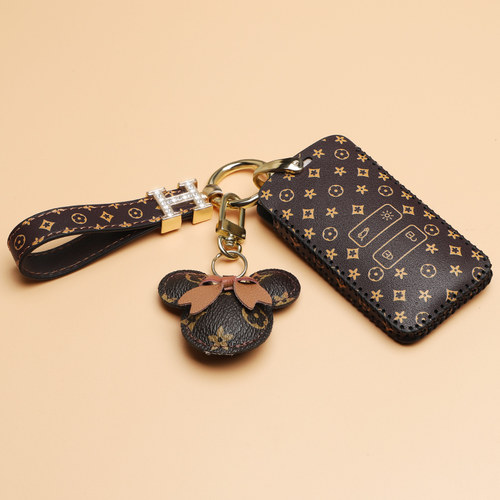 经典老花皮包 雷诺车钥匙套专用扣 高档奢华