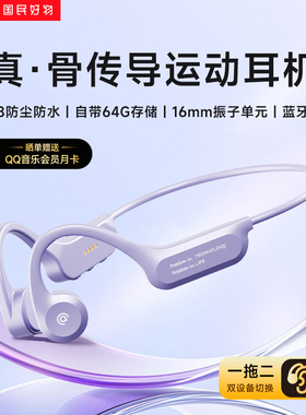 爱国者骨传导蓝牙耳机无线降噪运动跑步游泳专用挂耳mp3机身内存