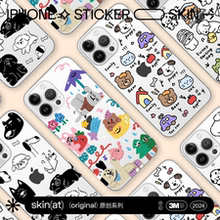 SkinAT适用于iPhone 16 Pro Max贴膜 苹果手机保护膜 15 Plus透明手机贴 欢乐萌宠背贴 3M材料可定制手机贴纸