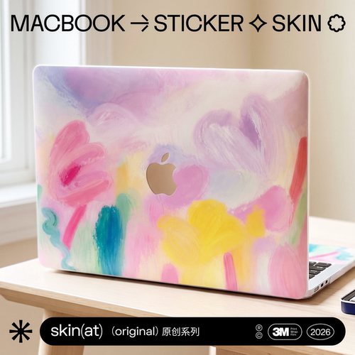 MacBook贴膜油画花卉3M不留胶
