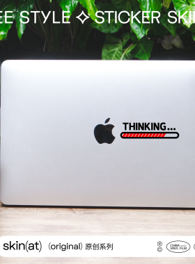 SkinAT 适用于macbookpro保护套贴纸 thinking创意贴膜MacBookair保护贴苹果macbook贴纸创意不留胶