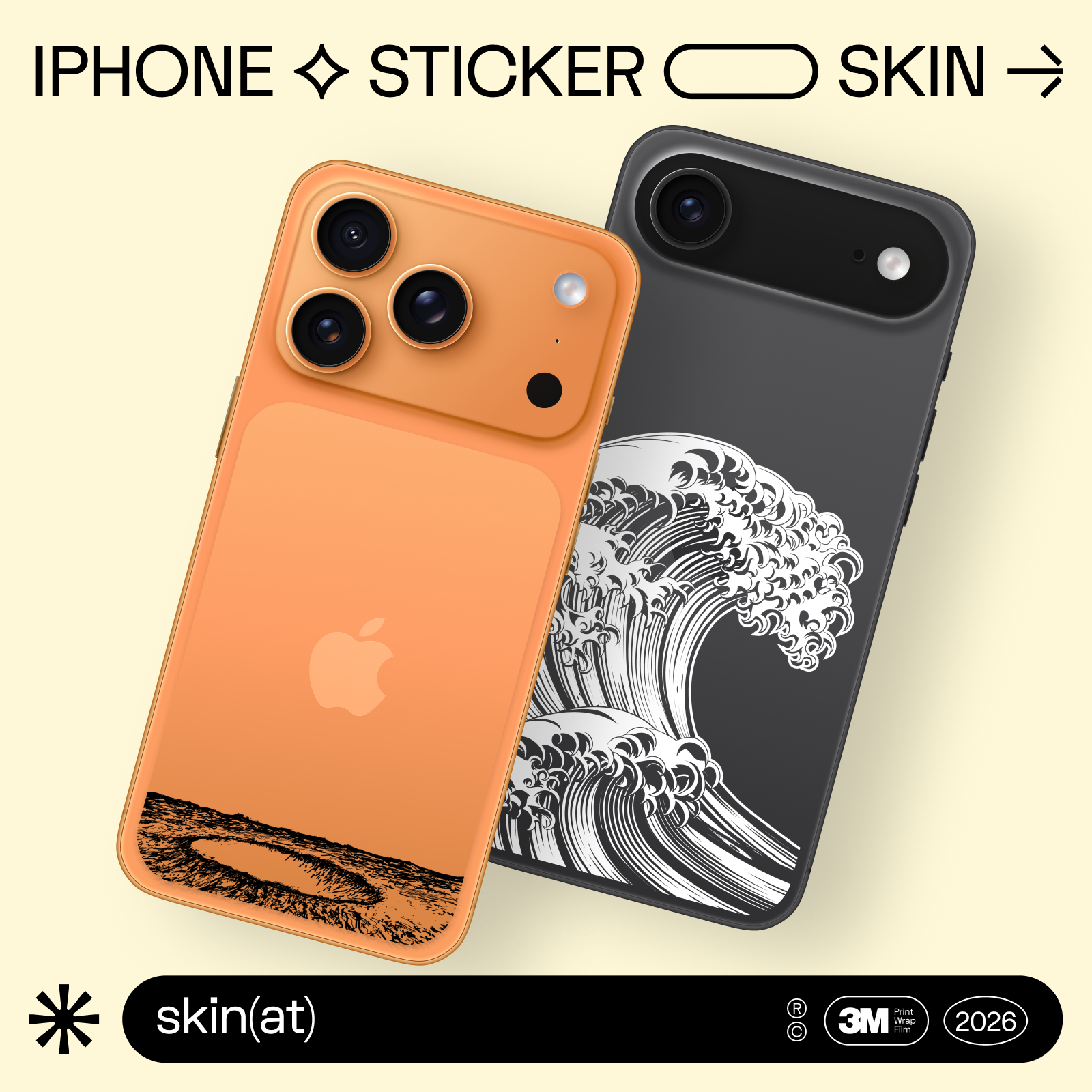 SkinAT适用苹果17Pro Max玻璃板区域贴膜 iPhon
