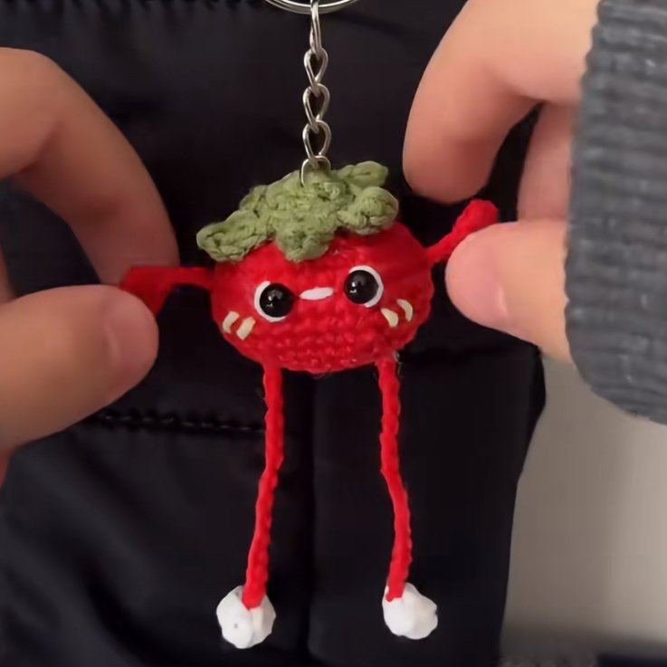 DIY长腿番茄柿子挂件钩织搞怪玩偶毛线编织材料包钩针创意,服饰配件/皮带/帽子/围巾,DIY编织材料包,淘宝优惠券,粉丝福利购,淘宝优惠卷