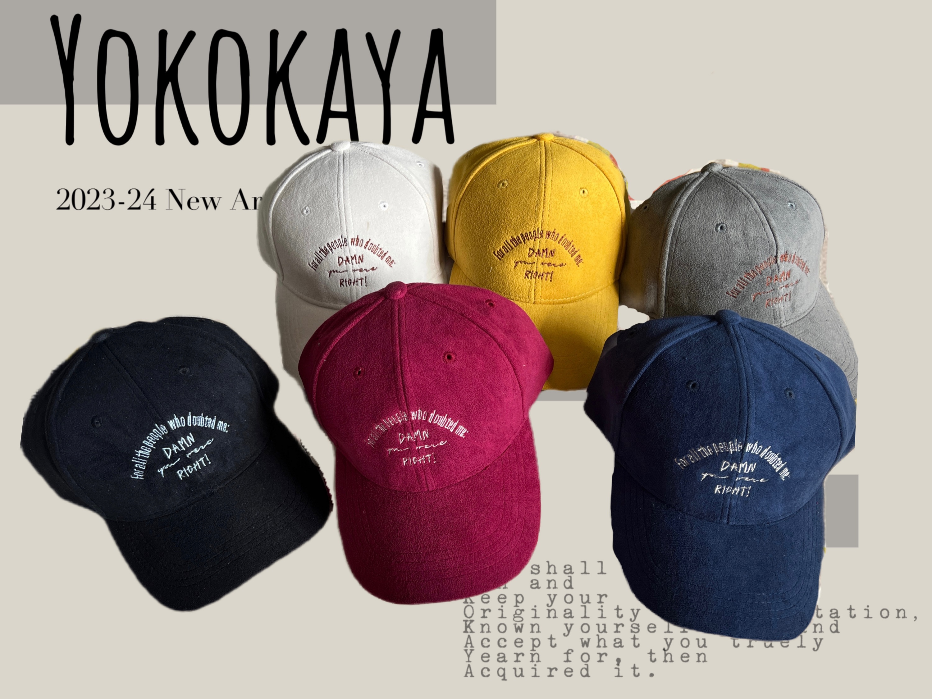 YOKOKAYA鹿皮绒滑雪日系棒球帽