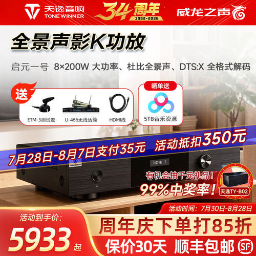 天逸启元一号家庭影院KTV功放机