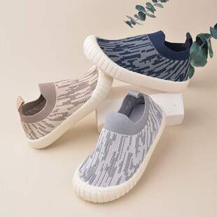 男童杂色飞织鞋低帮平底套脚单鞋四季居家外出休闲款出海热销