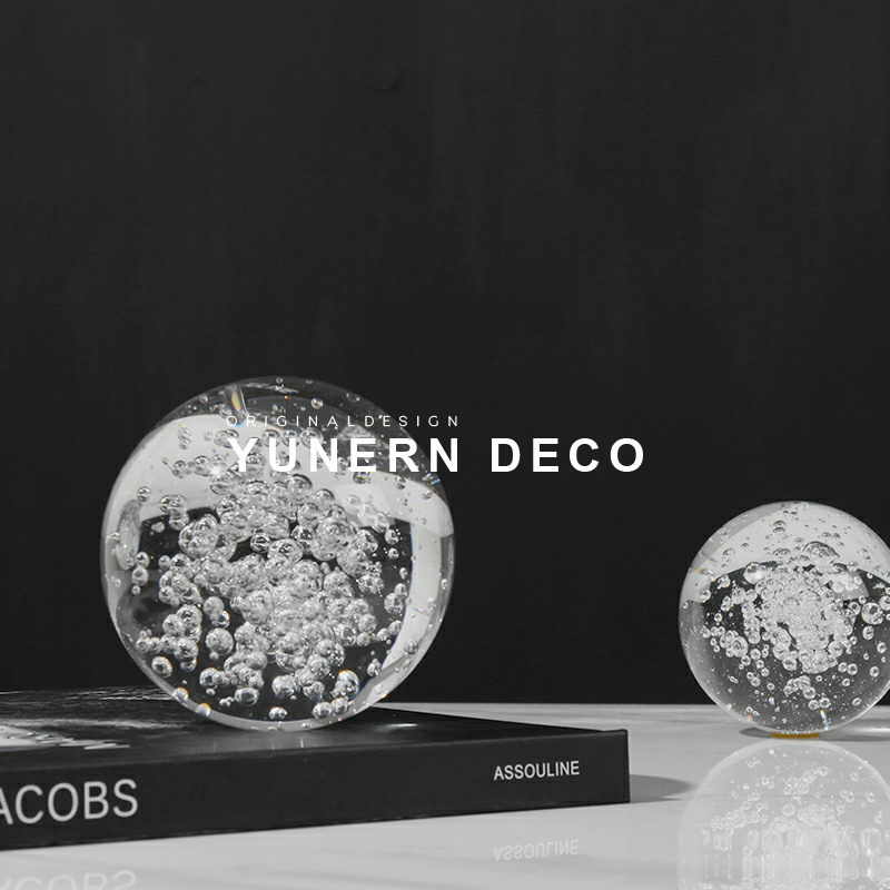 艺术风水晶圆球样板房间软装饰品