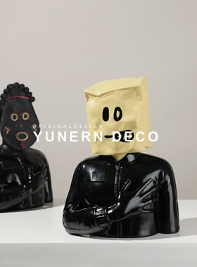雕塑人物摆件玄关软装饰品