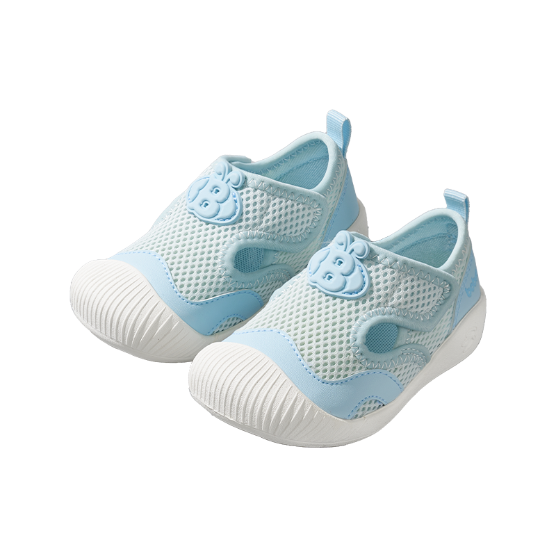 巴布豆学步鞋男宝宝婴儿秋季新款网面轻便软底防滑机能鞋童鞋男童