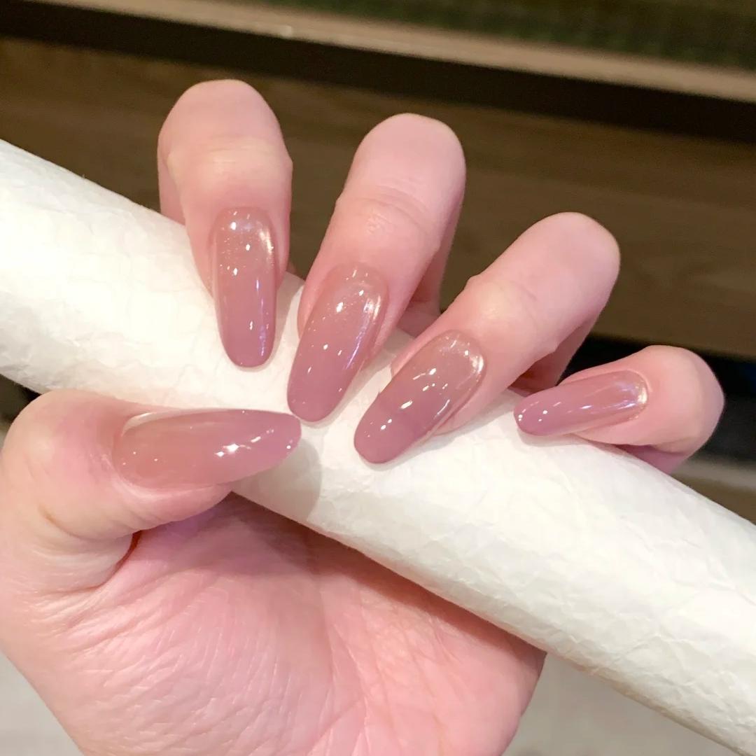 抖音爆款香芋紫渐变猫眼穿戴甲猫眼香槟钻美甲成品穿戴式指甲贴片