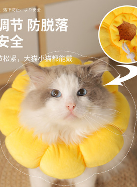伊丽莎白圈猫防舔软猫咪绝育项圈咬防脖圈颈圈犬狗狗头套太阳花