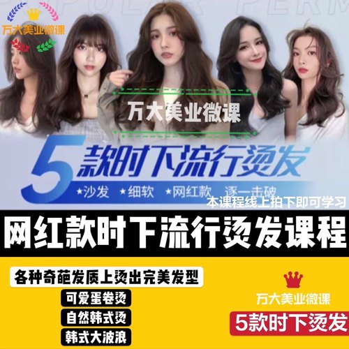 2020最新黑眼圈5款时下流行烫发课程美发视频教程