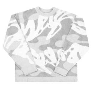 外套 宽松慵懒风高级感针织衫 BlueStore美式 复古迷彩毛衣秋冬新款