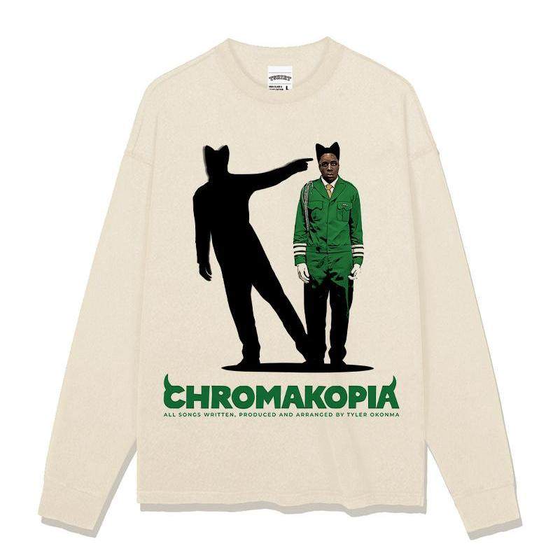 美式嘻哈Tyler造物主泰勒印花短袖T恤纯棉长袖圆领连帽卫衣