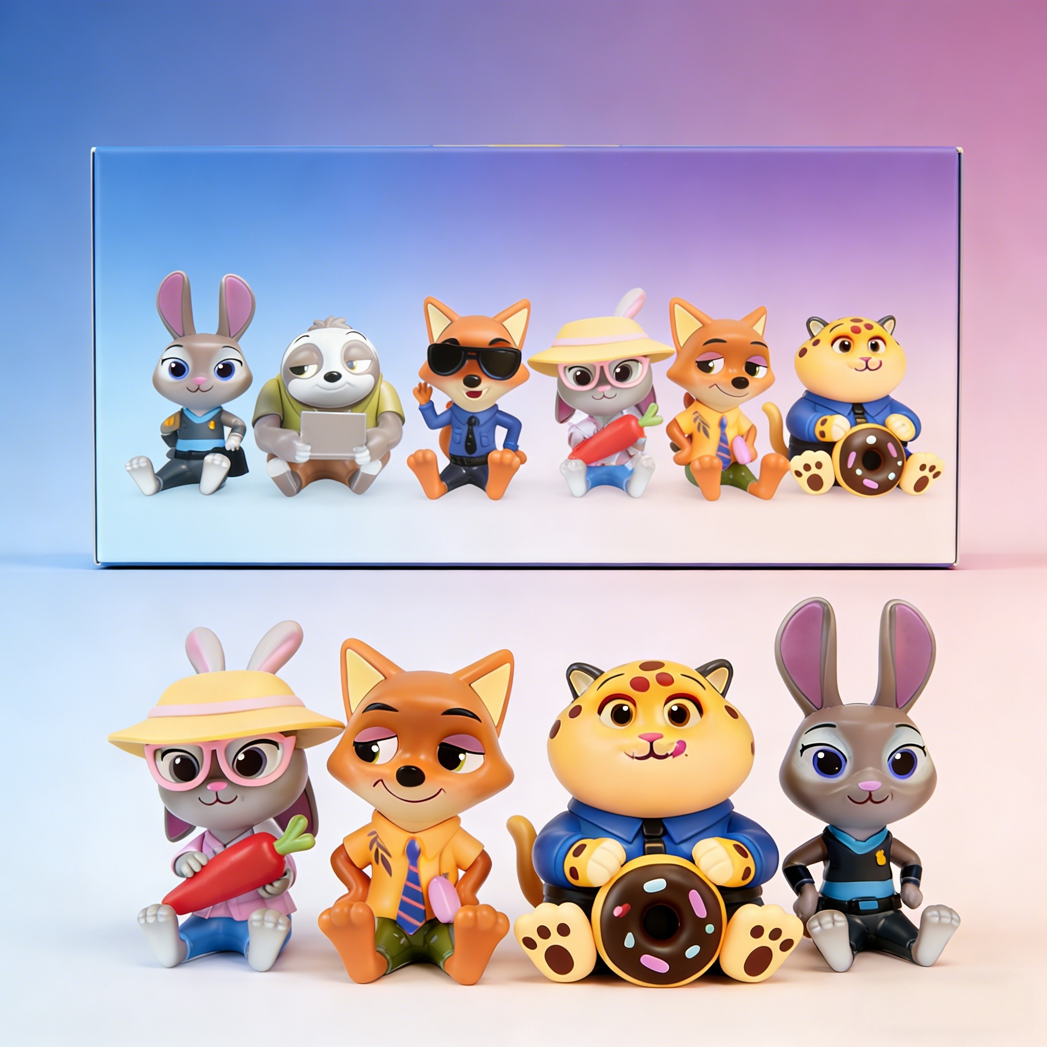 zootopia疯狂动物城2手办兔子朱迪狐尼克公仔摆件玩具玩偶盲盒