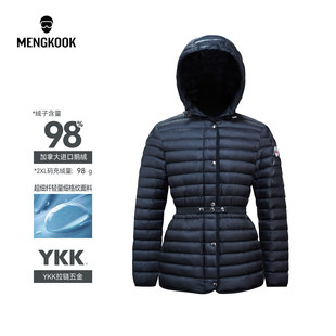 MENGKOOK加拿大进口98鹅绒女收腰轻量细格纹面料YKK拉链外套9101
