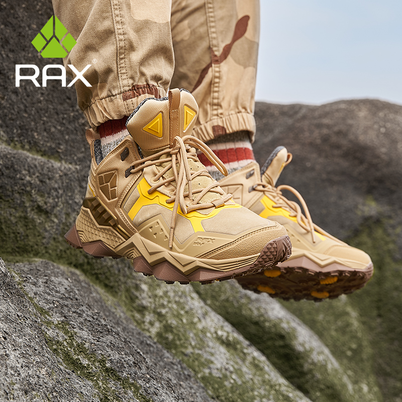 RAX防水登山鞋男防滑徒步鞋减震爬山鞋山地沙漠靴保暖户外越野鞋