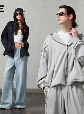 【明星同款】ORGANICEMOTION新品情侣款廓形可调节下摆卫衣套装OE