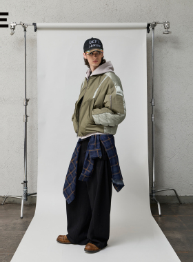 ORGANIC EMOTION复古防泼水解构拼接MA-1飞行员夹克轻薄羽绒服OE