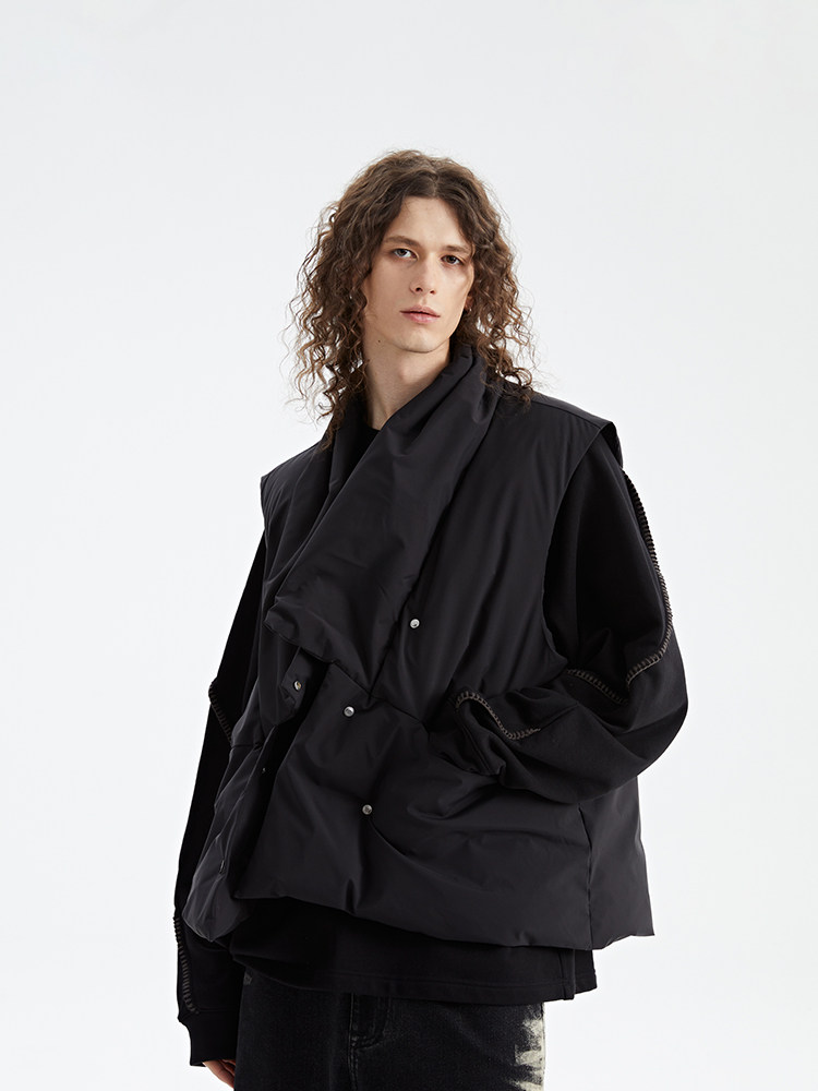 ORGANIC EMOTION 복합 3방어 다운 조끼 겨울 두꺼운 흰색 오리 다운 해체 접합 조끼 OE