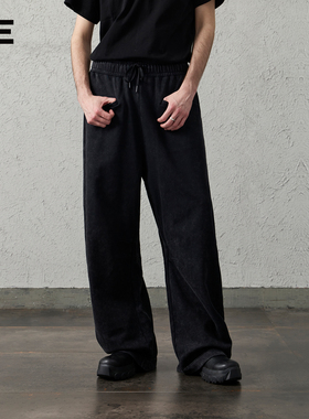 ORGANIC EMOTION 秋季百搭360G纯棉蜡染水洗针织弯刀版型休闲裤OE