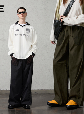 ORGANIC EMOTION夏季情侣款宽松直筒防晒裤超轻75G垂坠感休闲裤OE