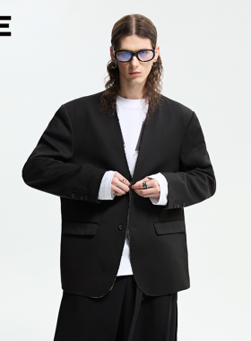 【明星同款】ORGANI EMOTION无领西服进口泷定极简廓形西装外套OE