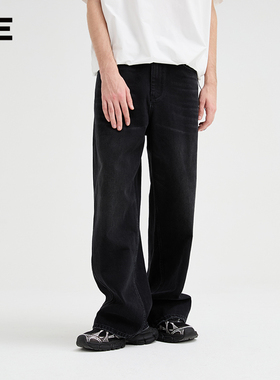 【明星同款】Organic Emotion重工水洗宽松cleanfit直筒牛仔裤OE