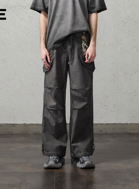 【李昀锐同款】OrganicEmotion廓形废土风脏染水洗工装裤休闲裤OE