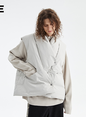 【明星同款】OrganicEmotion复合三防羽绒马甲冬季加厚白鸭外套OE