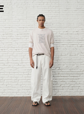 ORGANIC EMOTION海浪绣花短袖T恤原创刺绣休闲宽松圆领上衣夏OE