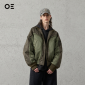 ORGANIC EMOTION立体解构拼接羽绒服MA 1飞行员羽绒夹克外套冬OE
