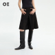 半裙女 裙A字型宽松廓形打褶西装 EMOTION黑色百褶裤 ORGANIC