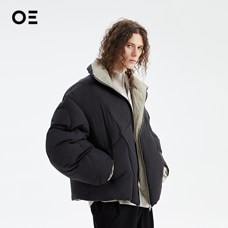 情侣款羽绒服两面穿防水90新国标