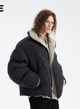 Organic Emotion两面穿面包羽绒服防水科技面料冬季白鸭绒外套 OE