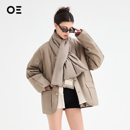 西装式白鸭绒三防特氟龙羽绒服