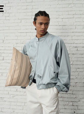 ORGANIC EMOTION短宽夹克泷定进口面料缎面优雅柔软宽松外套 OE