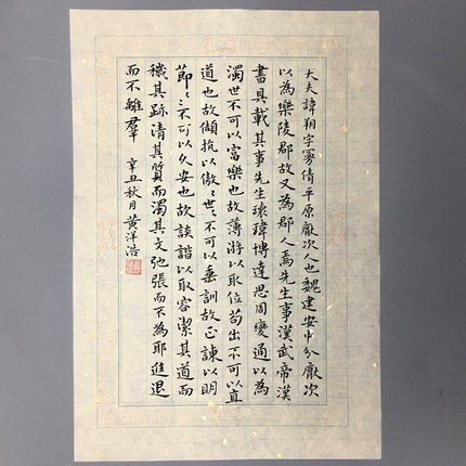 珩月堂宣纸半生熟手工洒金文房花笺纸小品小楷小行草毛笔书法创作