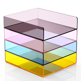 亚克力学生a4书本试卷收纳架置物架前台办公室文件资料多层文件盒