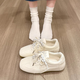 爆款法式平底德训鞋女款2026新款春季休闲运动板鞋小白鞋阿甘鞋子