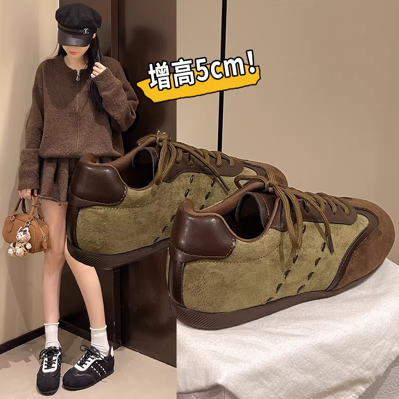巨好看内增高休闲德训鞋女2026新款春季复古百搭阿甘鞋子运动板鞋