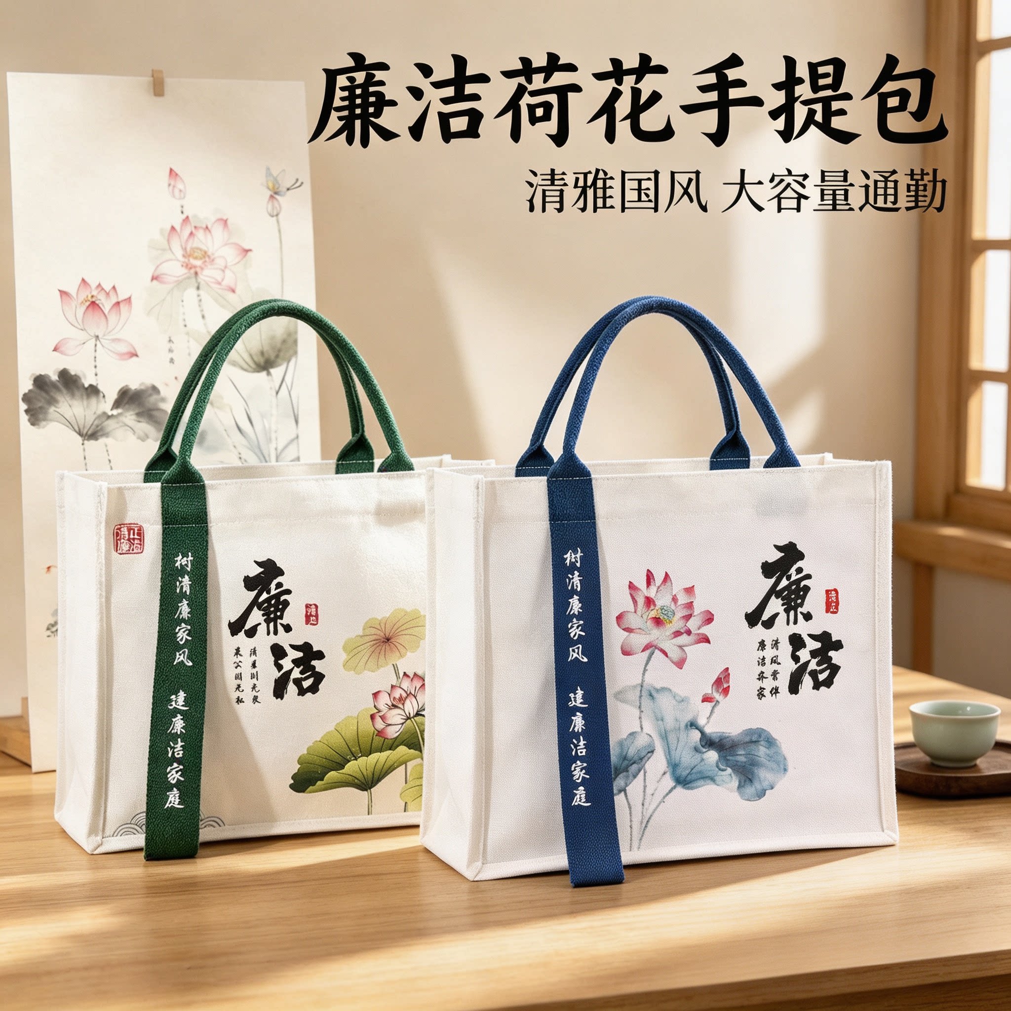 廉洁清廉洁帆布袋手提袋环保袋定制教育活动