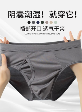 3条男士莫代尔三角裤透气抗菌内裤性感防阴囊潮湿短裤衩夏薄大码