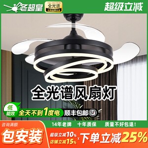 冬超皇简约家用风扇灯变频客厅卧扇吊灯大风力一体的吊扇灯室风