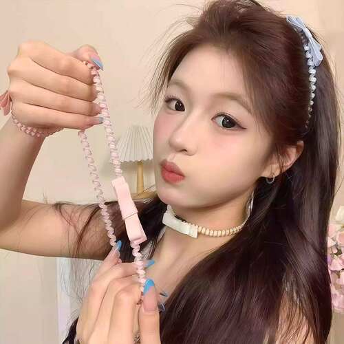 蝴蝶结电话线发圈发箍百搭甜美