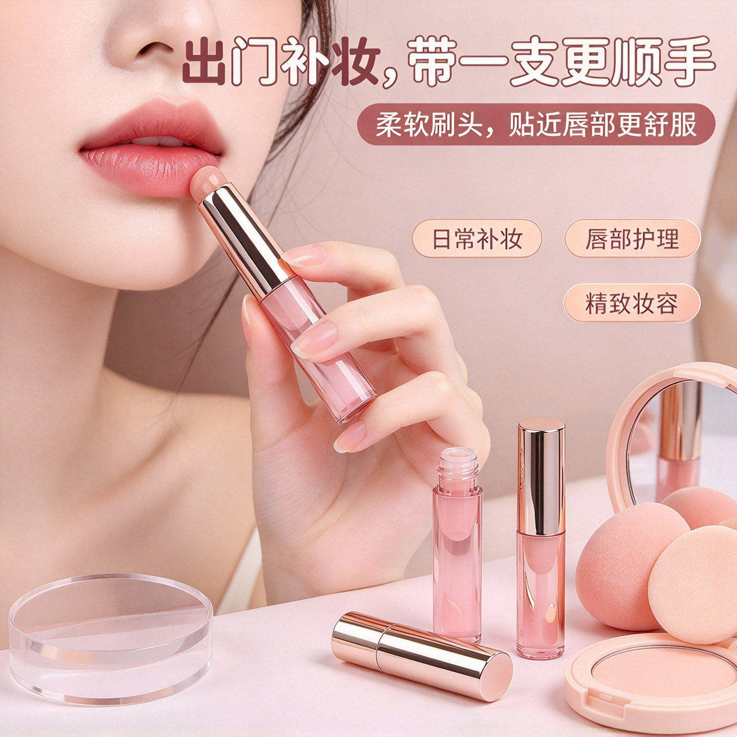 硅胶唇刷口红刷唇部晕染刷