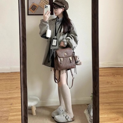 JULY FAIRY早秋季韩系chic别致复古慵懒松弛感夹克外套女2025新款